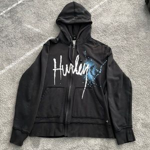 Black Hurley zip up sweatshirt